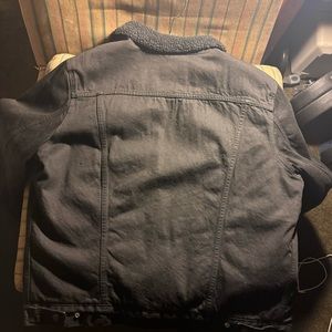 Black Mens Levi Sherpa Trucker Jacket